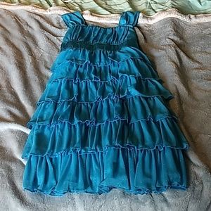 Sparkly blue ruffle dress